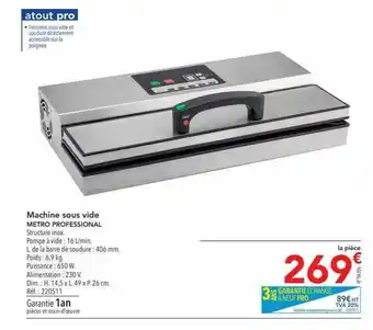 METRO Machine sous vide metro preofessional offre