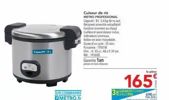 METRO Cuiseur de riz metro preofessional offre