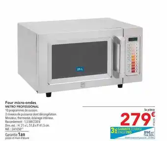 METRO Four micro-ondes metro professional offre