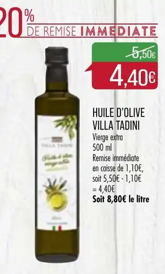 Match Huile d'olive villa tadini offre