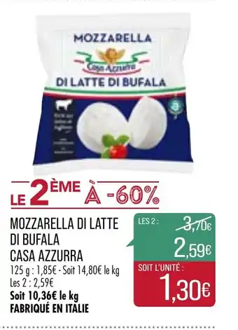 Match Mozzarella di latte di bufala casa azzurra offre
