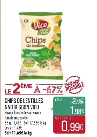 Match Chips de lentilles Natur'&Bon Vico offre