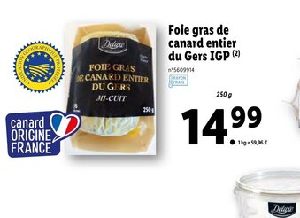 Lidl Foie gras de canard entier du gers Igp offre