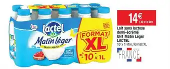 Cora x Carrefour Lait sans lactose demi-écrémé uht matin léger lactel offre