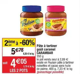 Cora x Carrefour Pâte à tartiner goût caramel carambar offre