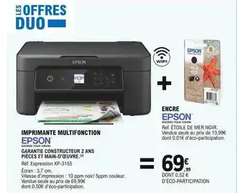E.Leclerc Imprimante multifonction, encre epson offre