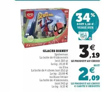 Hyper U Glaces disney offre