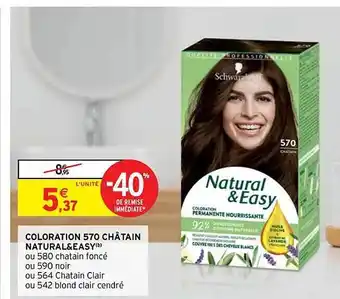 Intermarché Hyper Coloration 570 châtain natural & easy offre