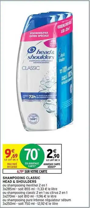 Intermarché Hyper Shampoing classic head & shoulders offre