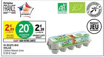 Intermarché Hyper 10 oeufs bio volaé offre