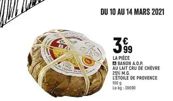 Spar Banon A.o.p. Au Lait Cru De Chèvre 25% M.g. L'étoile De Provence offre