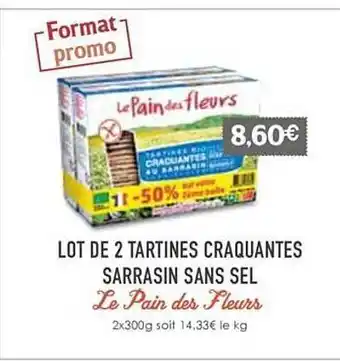 Naturalia 2 tartines craquantes sarrasin sans sel le pain des fleurs offre