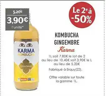 Naturalia Kombucha gingembre karna offre