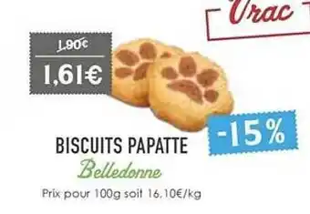 Naturalia Biscuits papatte belledonne offre