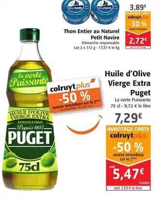 Colruyt Puget Huile d'Olive Vierge Extra offre