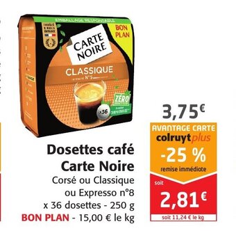 Colruyt Carte Noire Dosettes Café offre
