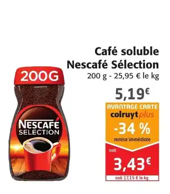 Colruyt Café Soluble Nescafé Sélection offre