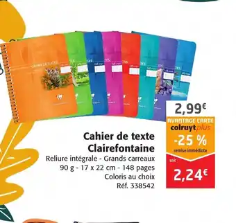 Cahier de Texte Clairefontaine