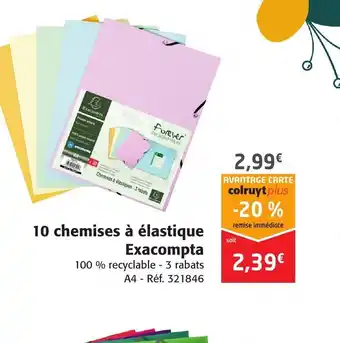 10 Chemises à élastique Exacompta