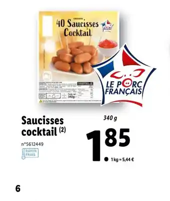 Lidl Saucisses cocktail offre