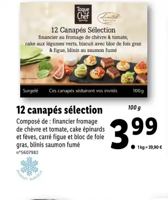 Lidl 12 canapés sélection offre