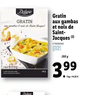 Lidl Gratin aux gambas et noix de Saint-Jacques offre