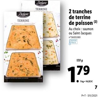 Lidl 2 tranches de terrine de poisson offre