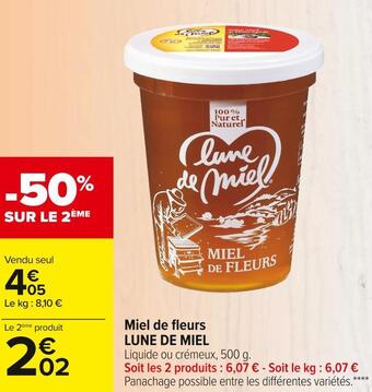 Carrefour Market Lune de miel miel de fleurs offre