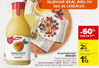 Carrefour Market Innocent jus de fruits frais offre