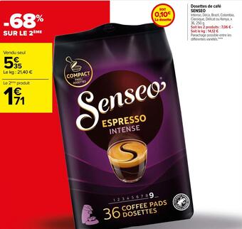 Carrefour Market Senseo dosettes de café offre