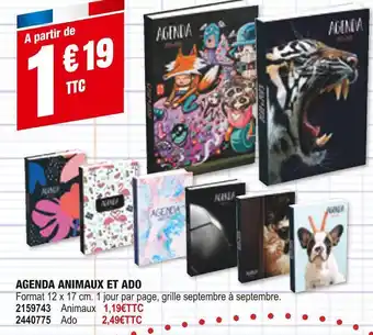 Plein ciel Agenda animaux et ado offre