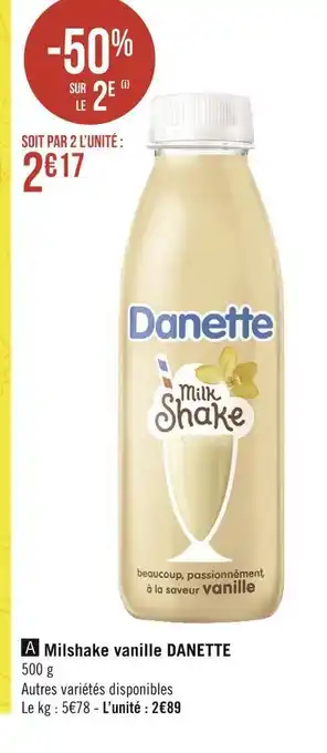 Géant Casino Danone milshake vanille offre