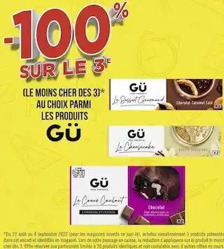 Géant Casino Gü bon plan sur les produits de la marque gü offre
