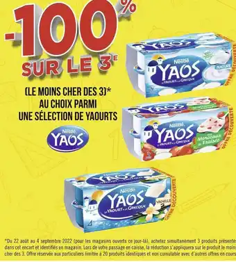 Géant Casino Yaos bon plan sur une sélection de yaourts de la marque yaos offre