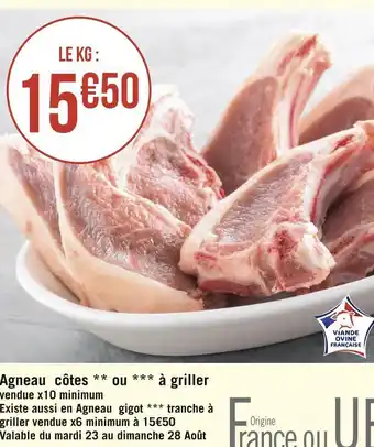 Géant Casino Agneau côtes ou à griller offre