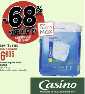 Géant Casino Casino culotte hygiène adulte offre