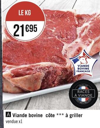 Géant Casino Viande bovine côte à griller offre