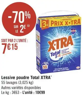 Géant Casino X-tra lessive poudre total* offre