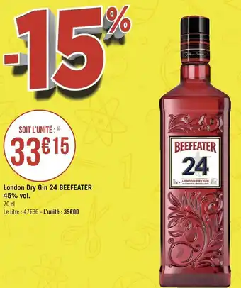 Géant Casino Beefeater london dry gin 24 45% vol. offre