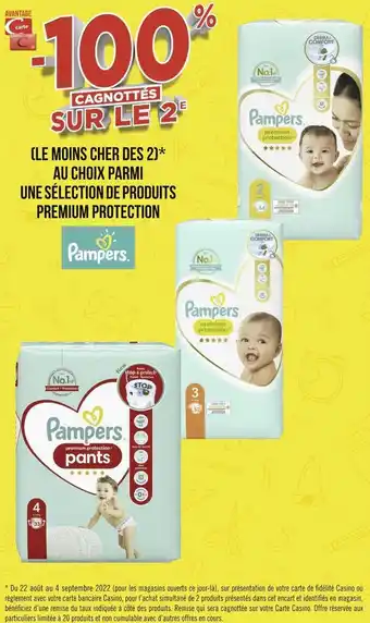 Géant Casino Pampers bon plan une sélection de produits premium protection de la marque pampers offre