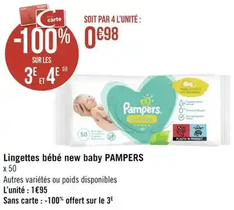 Géant Casino Pampers lingettes bébé new baby offre
