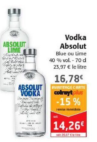 Colruyt Vodka absolut offre