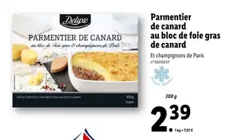 Lidl Parmentier de canard au bloc de foie gras de canard offre