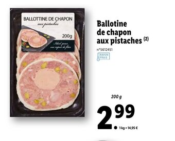 Lidl Ballotine de chapon aux pistaches offre