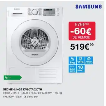 Costco Séche-linge samsung offre