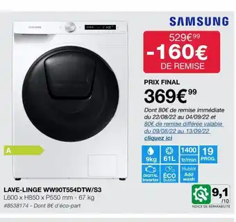 Costco Lave-linge samsung offre