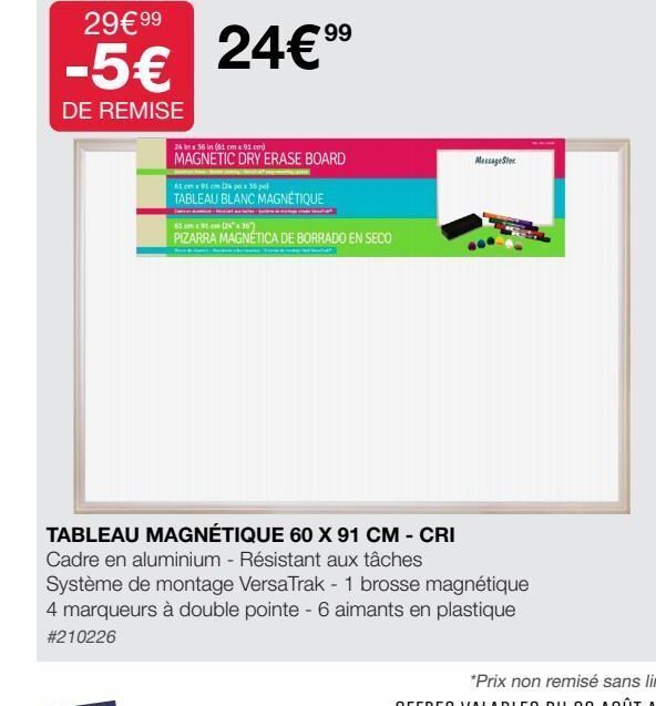 Promo Tableau magnétique chez Costco