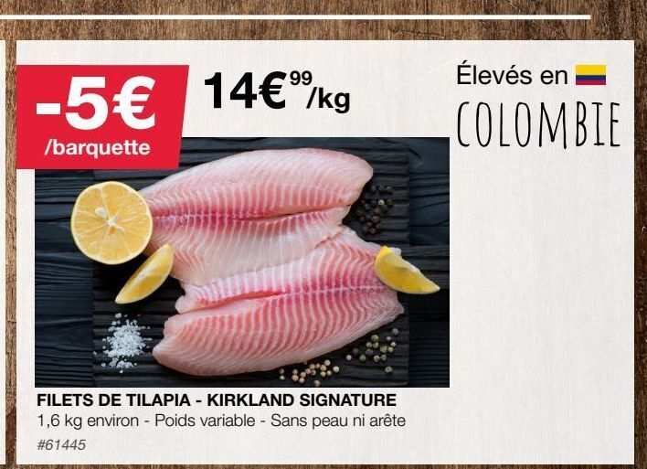 Promo Filets de tilapia kirkland signature chez Costco