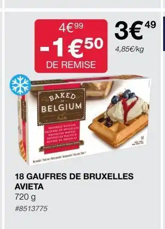 Costco 18 gaufres de bruxelles avieta offre