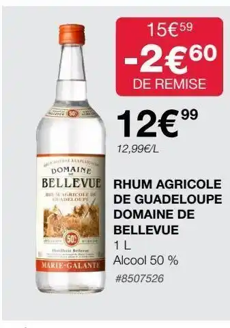 Costco Rhum agricole de guadeloupe domaine de bellevue offre